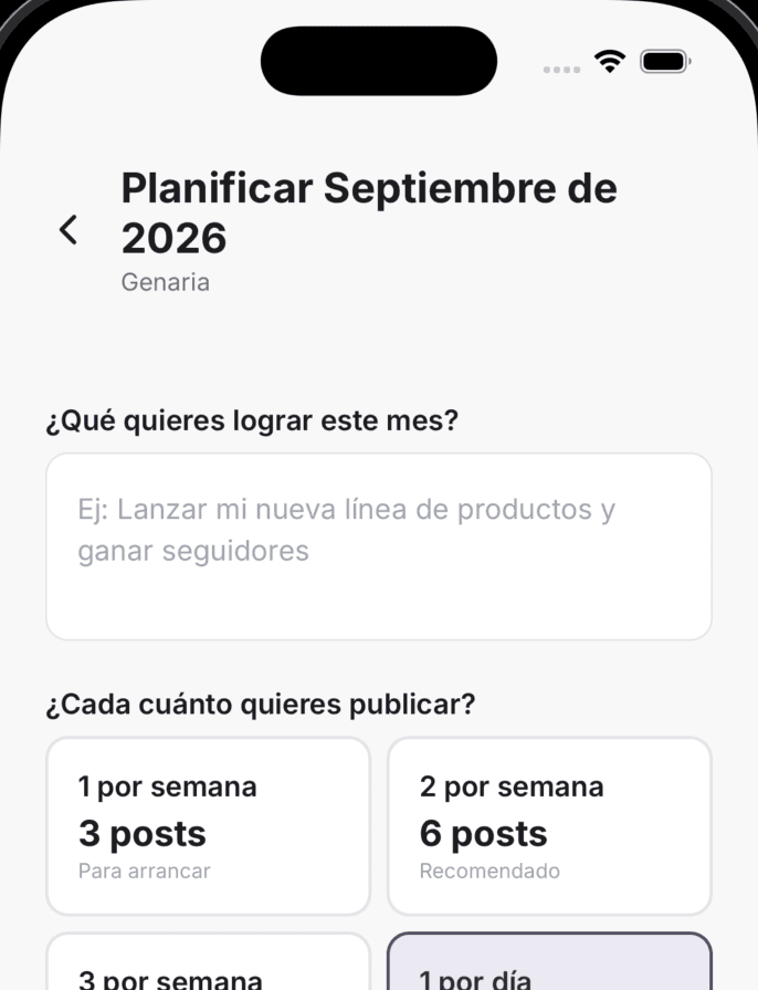 Captura de la app Genaria